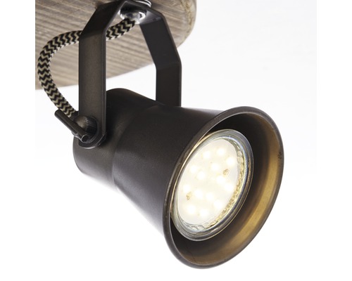 Plafondspot Rondell 3-lichts HxØ 13x28 cm bruin/zwart