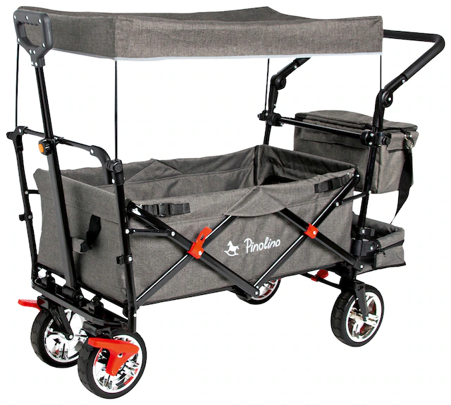 Pinolino® Bollerwagen »AddPlus« BxTxH: 56x120x67 cm, mit Bremse, grau meliert