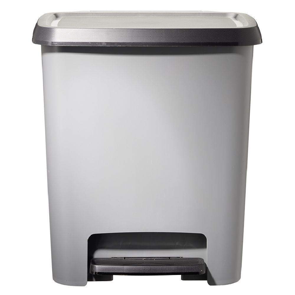 Poubelle à pédale plastique gris 25L