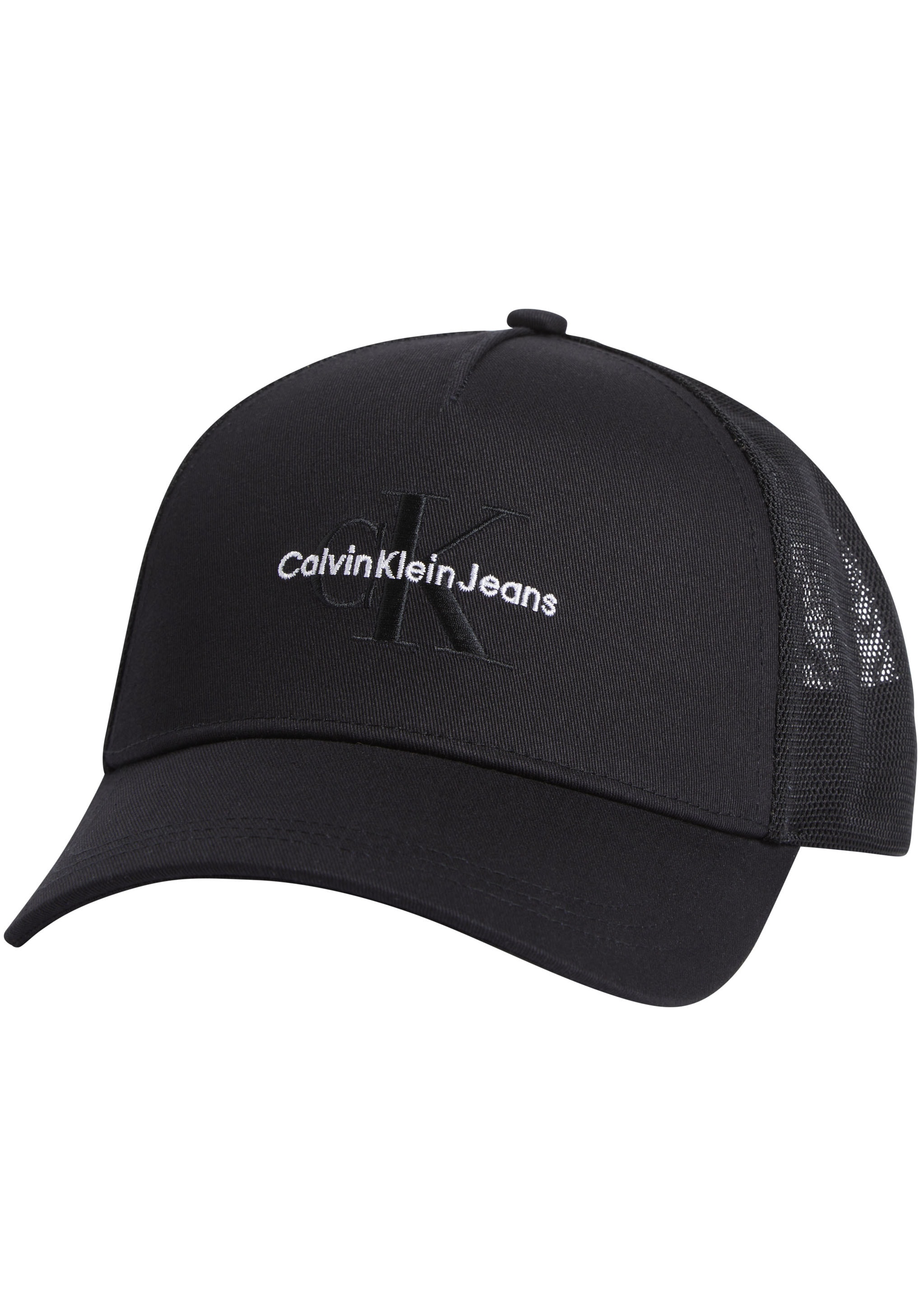 Calvin Klein Jeans Trucker Cap »MONO LOGO EMBRO TRUCKER HAT« mit Netz-Einsatz
