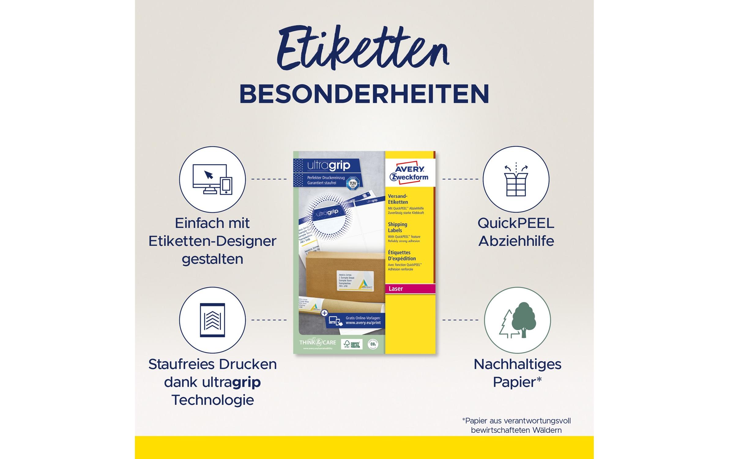 Versand-Etiketten L7168-100 199.6 x 143.5 mmPaketetiketten für den Versand