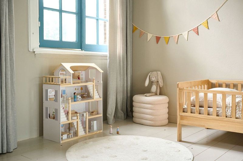 Poppenhuis - Wit - Hout - Inclusief 19 Meubeltjes