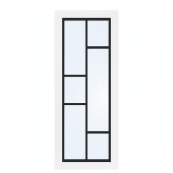 Arne & Bodil binnendeur ABD506 blank glas - wit afgelakt - glaslat diep zwart