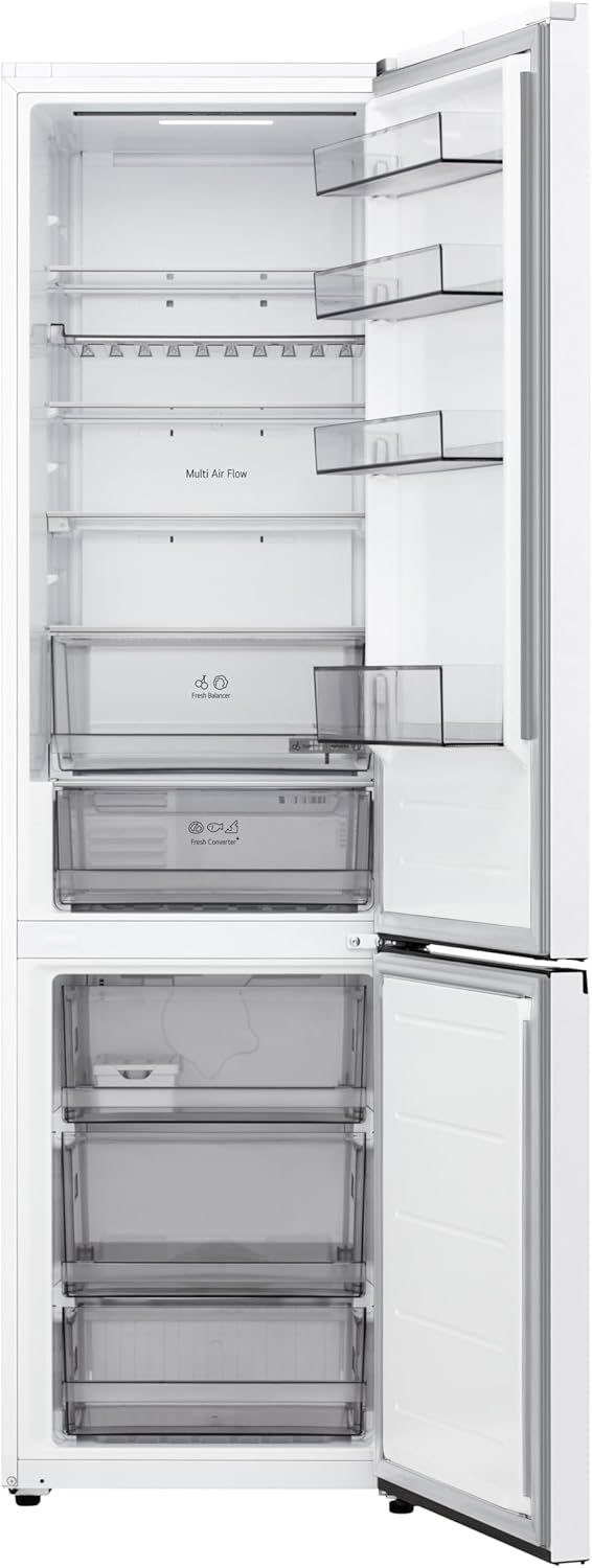 LG GBBS322BSW Fit&Max Kühl-Gefrierkombination, 375L, 2030 mm Höhe, EEK B, Smart Inverter Compressor®, Total No Frost, FRESHConverter+® 0° Zone, Weiß, leises Standgerät (33 dB(A)).