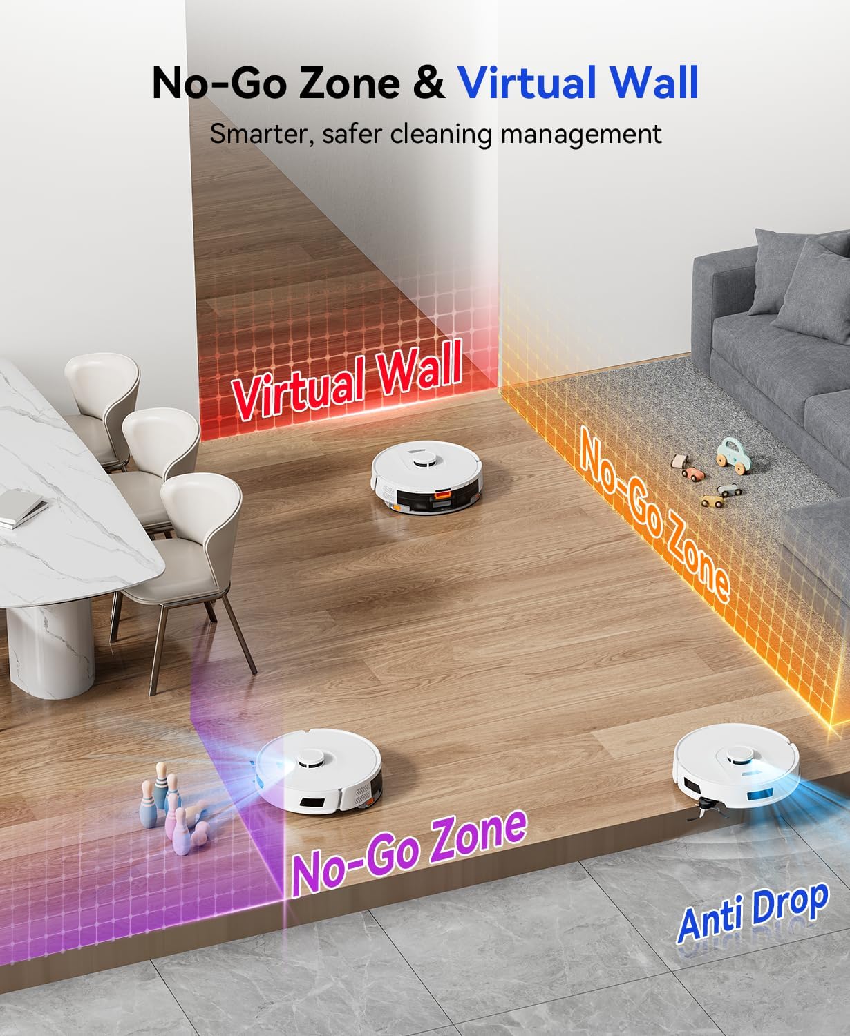 R11 Saugroboter mit Wischfunktion mit Kartenmapping, 20000Pa, Selbstentleerungsstation 90 Tage, Autoladender Staubsauger Roboter für Teppiche/Böden/Tierhaare (White R11 1)