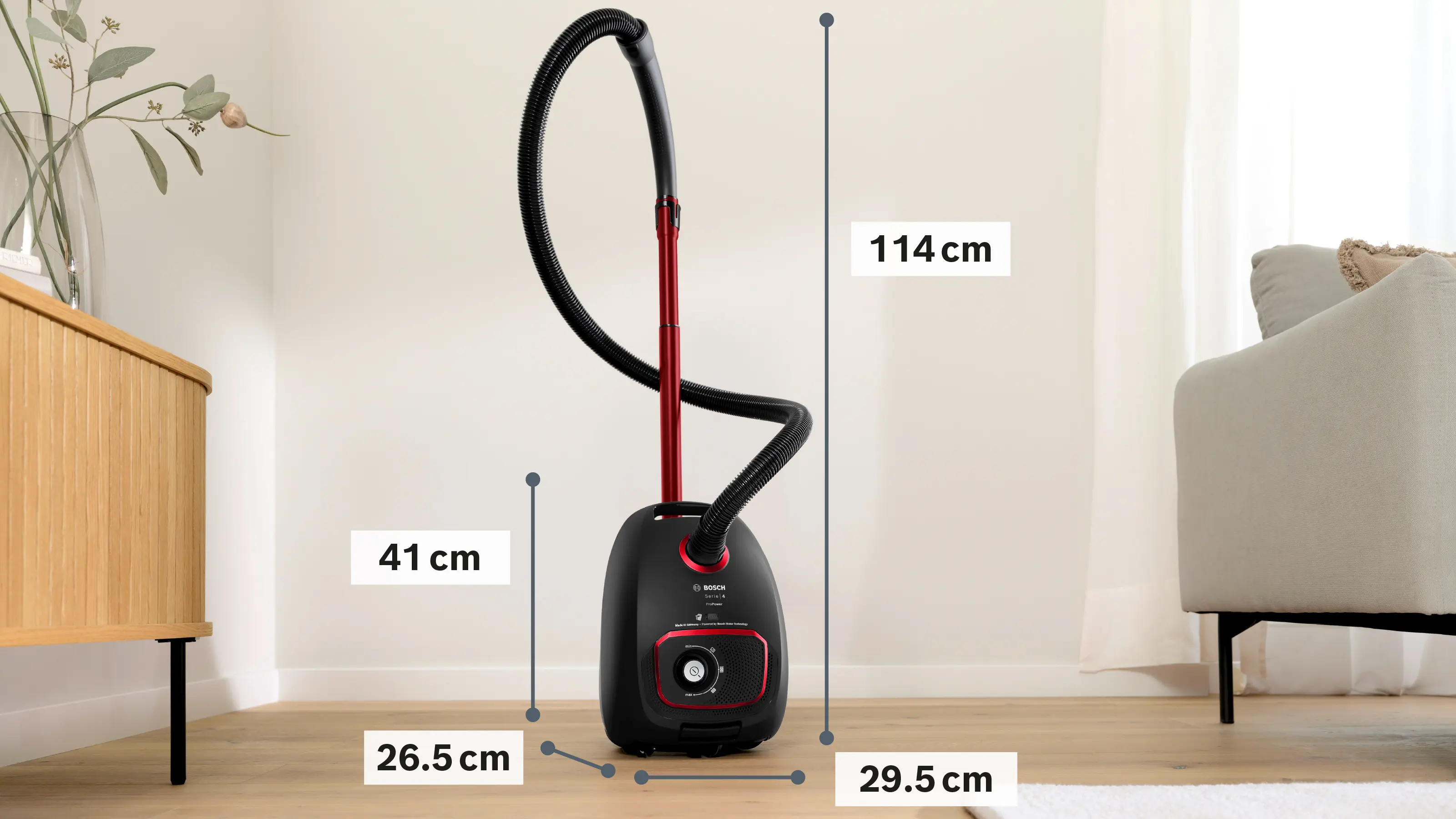 Serie 4 Stofzuiger met zak ProPower Zwart