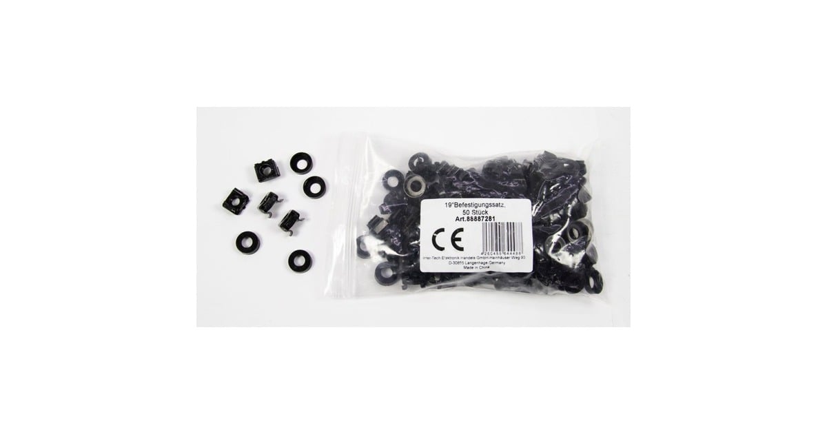 Inter-TechBevestigingsset 50 stuks schroevenset  (Zwart, 150-delig)