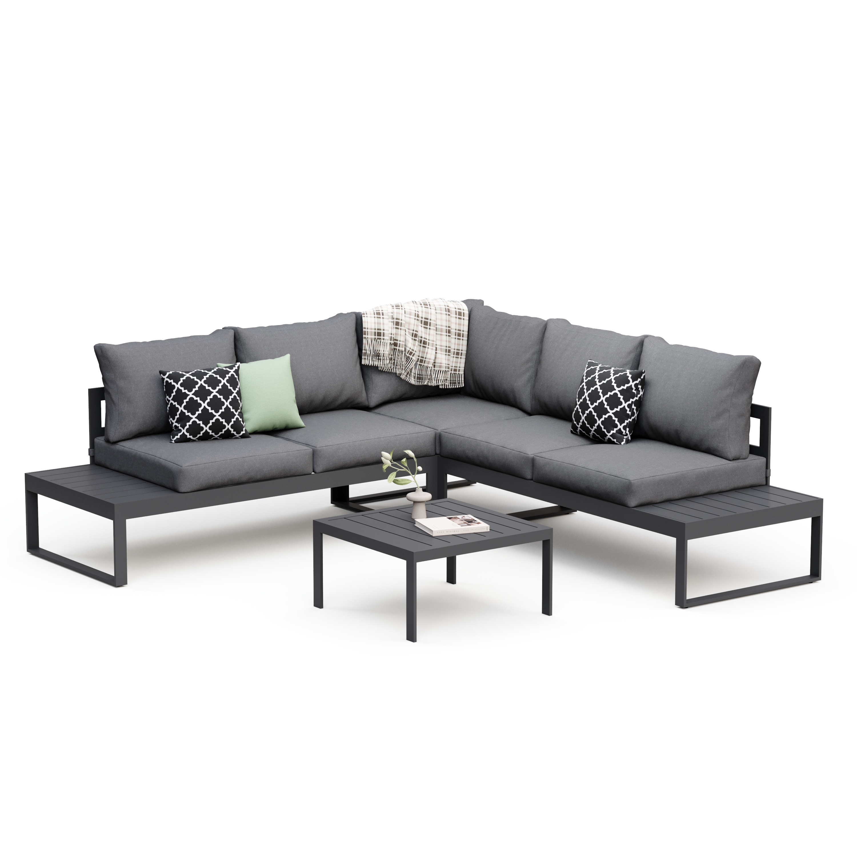 Lounge CAMILA anthrazit/schwarz