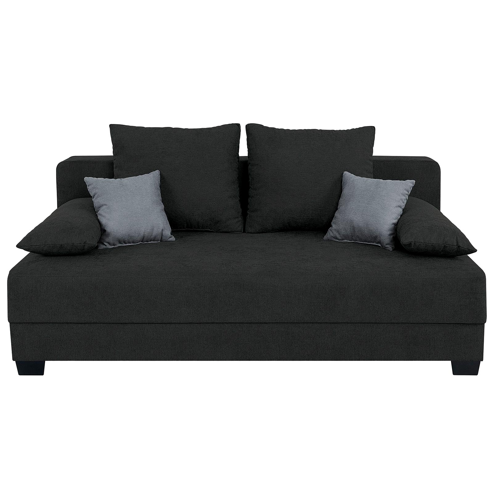 Boxspringsofa - schwarz-grau - Dauerschläfer mit Staukasten