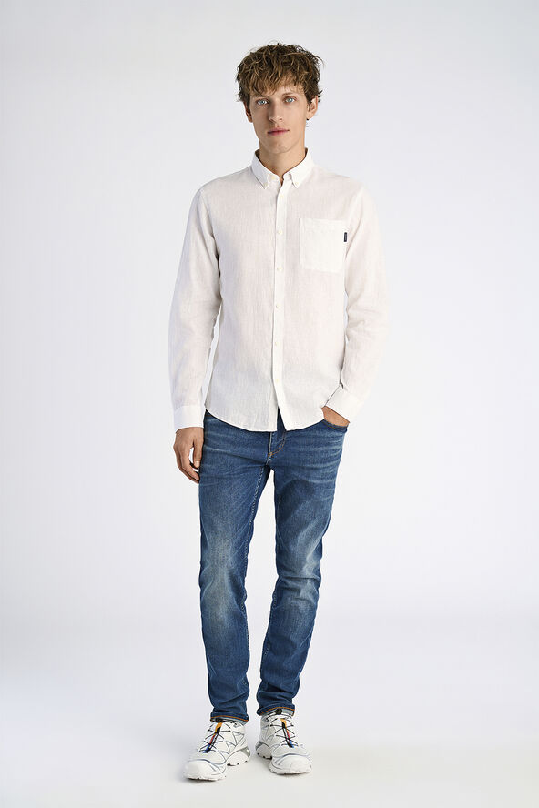 Lindbergh Cotton/linen shirt L/S Hvid