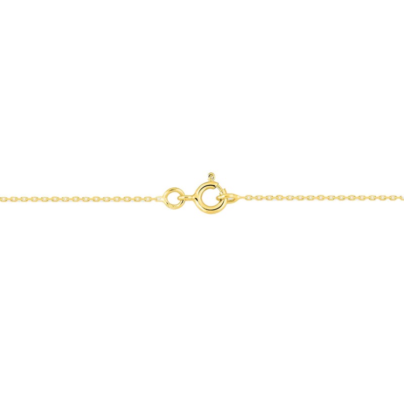 Chaîne mixte 40 cm - Forçat diamanté - Or 18 Carats - Largeur 0.97 mm