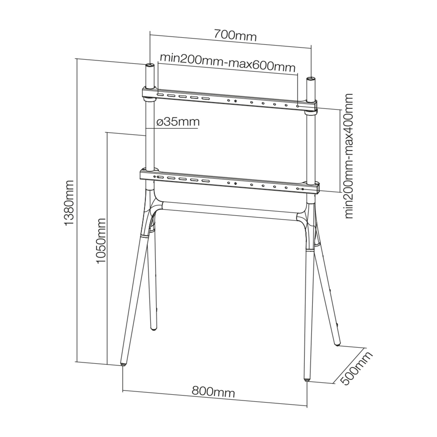 Neomounts NM-M1000WHITE vloerstatief voor flatscreen