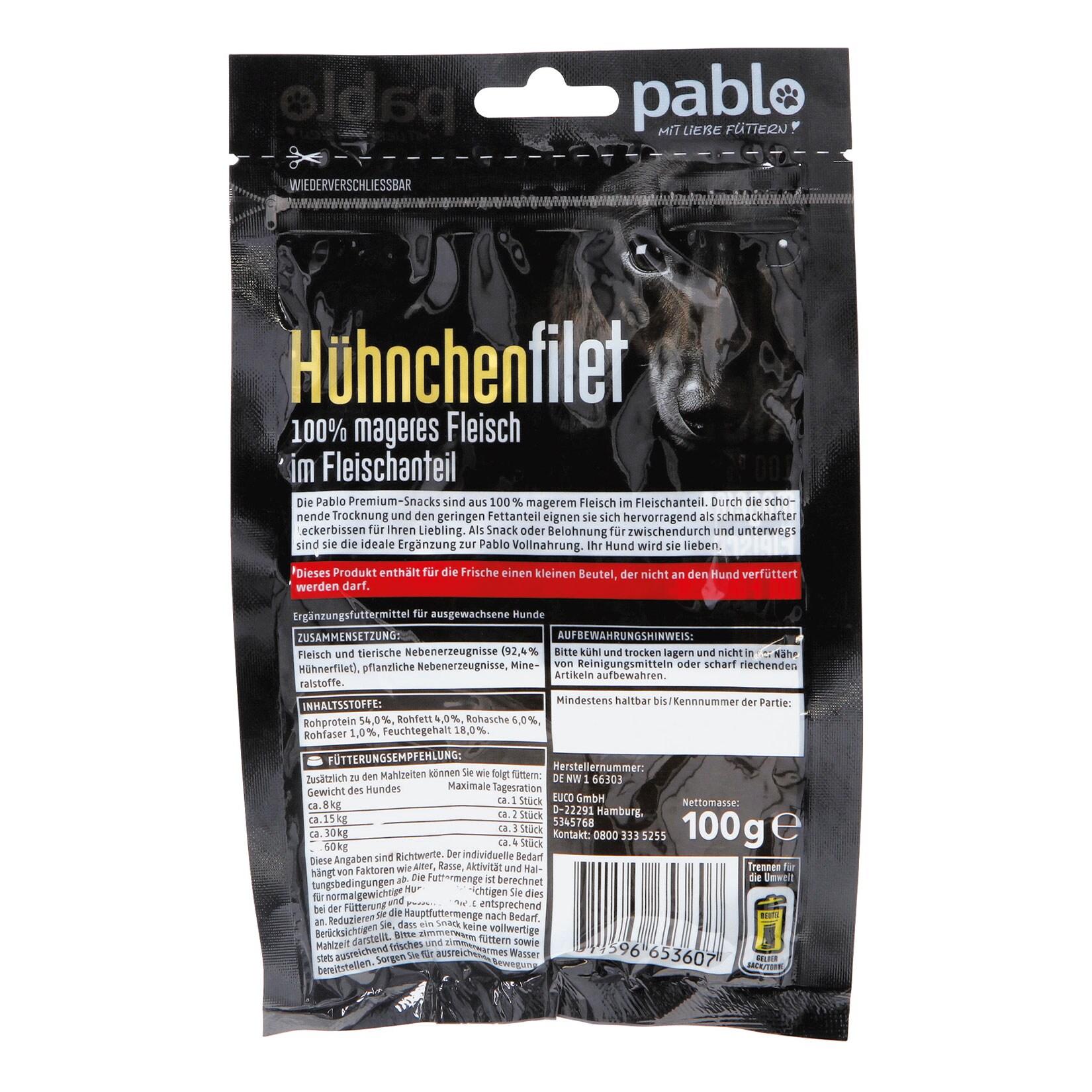 Pablo Hundesnack Filets 100 g, verschiende Sorten, 30er Pack