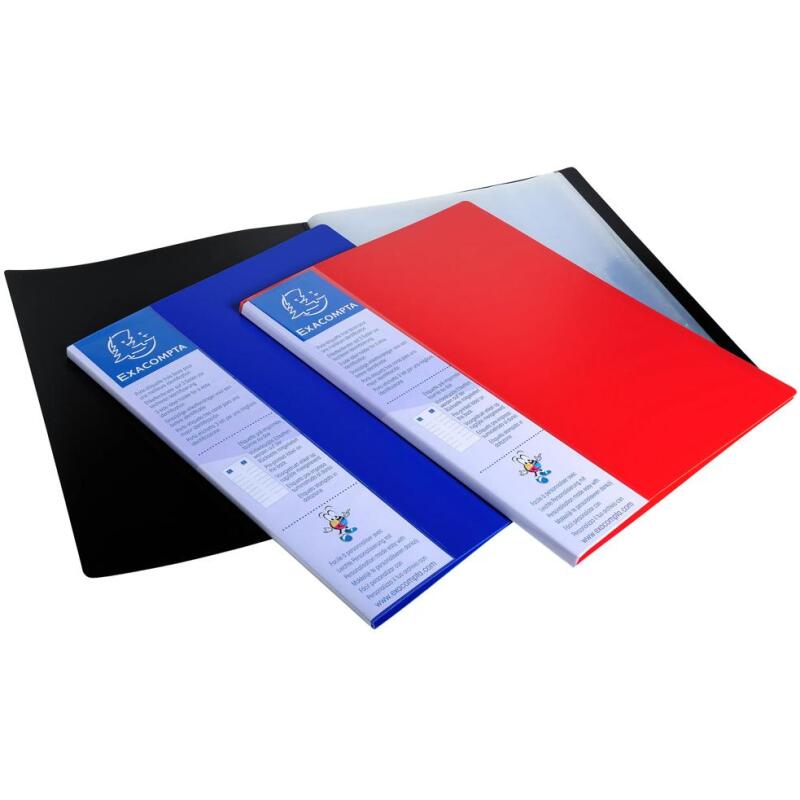 Protège-documents polypropylène rigide avec porte étiquette 3 faces Up Line Opaque 10 pochettes - 20 vues - A4 noir