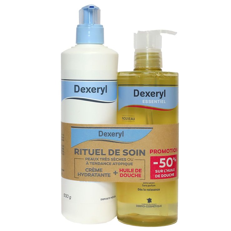 Rituel de soin crème hydratante 500ml + huile douche 500ml