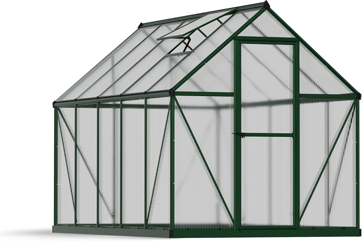 Canopia by Palram Gewächshaus klein Mythos 6x10 Treibhaus 306x185 cm Aluminium Grün Tomatenhaus Polycarbonatplatten UV-beständig