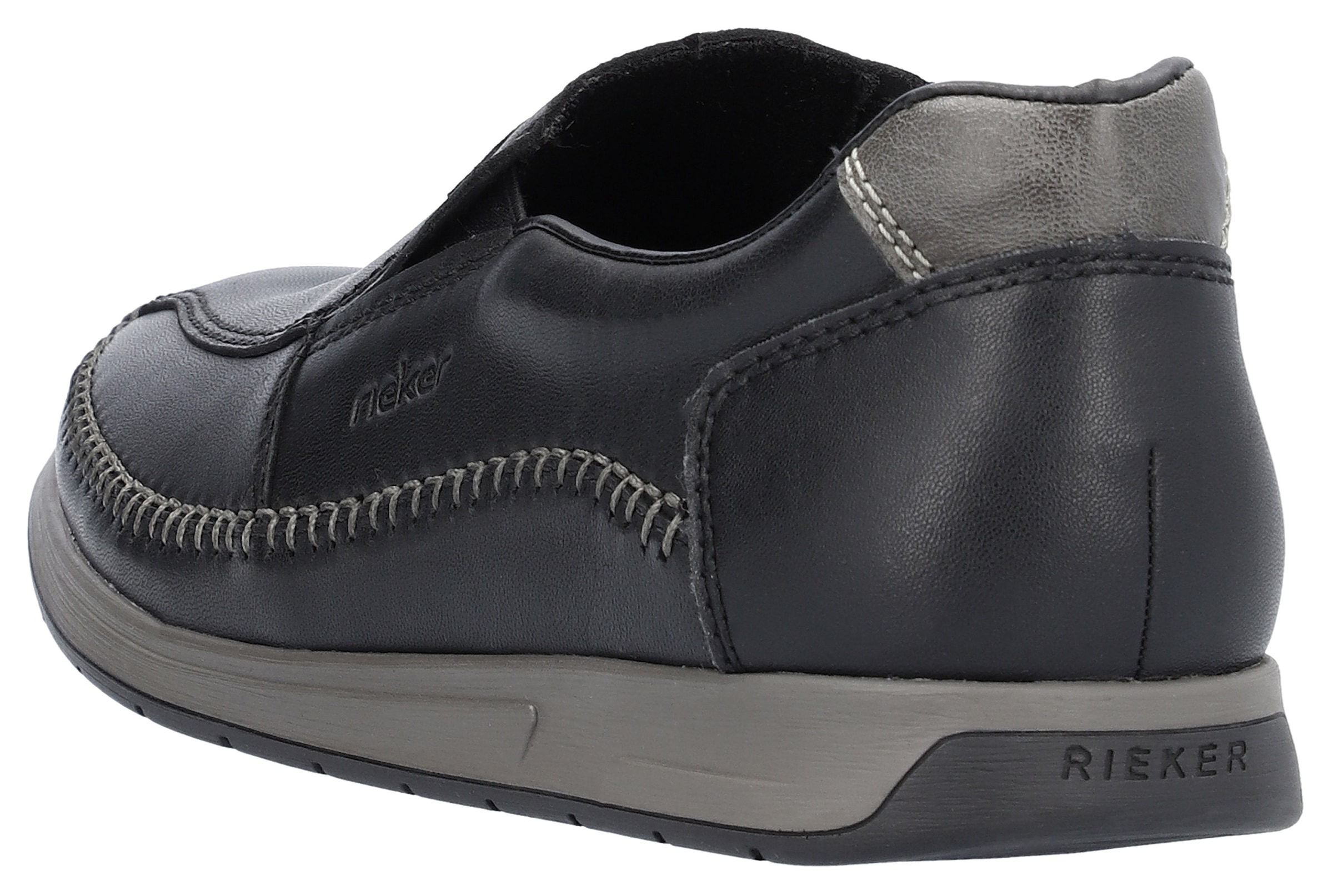 Rieker Slipper  Mokassin, Loafer, Komfortschuh mit aufwendiger Rahmennaht