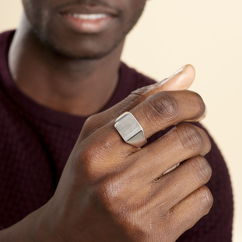 Chevalière Gaspare Argent Blanc