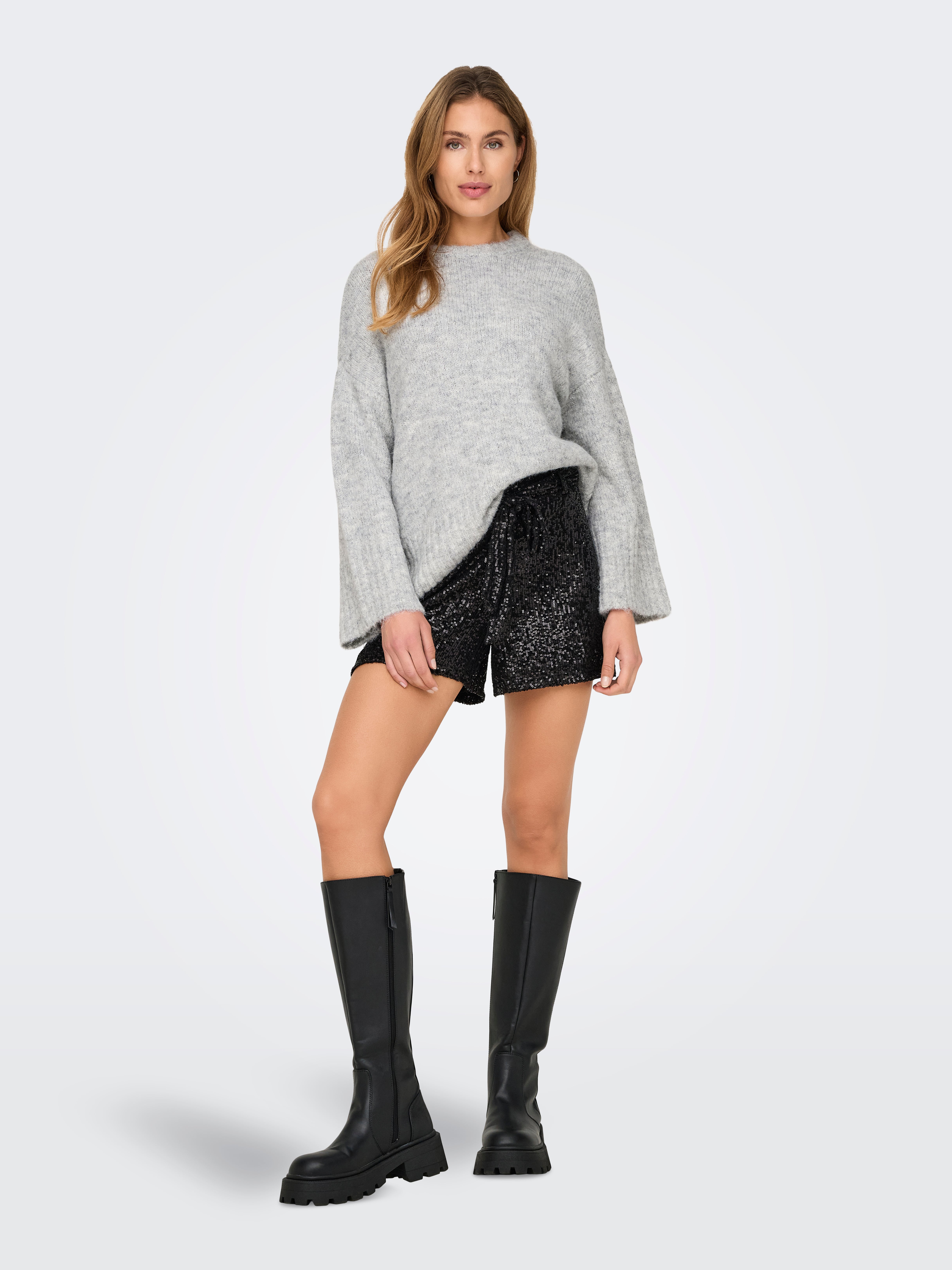 ONLMAGGIE Strickpullover Light Grey Melange