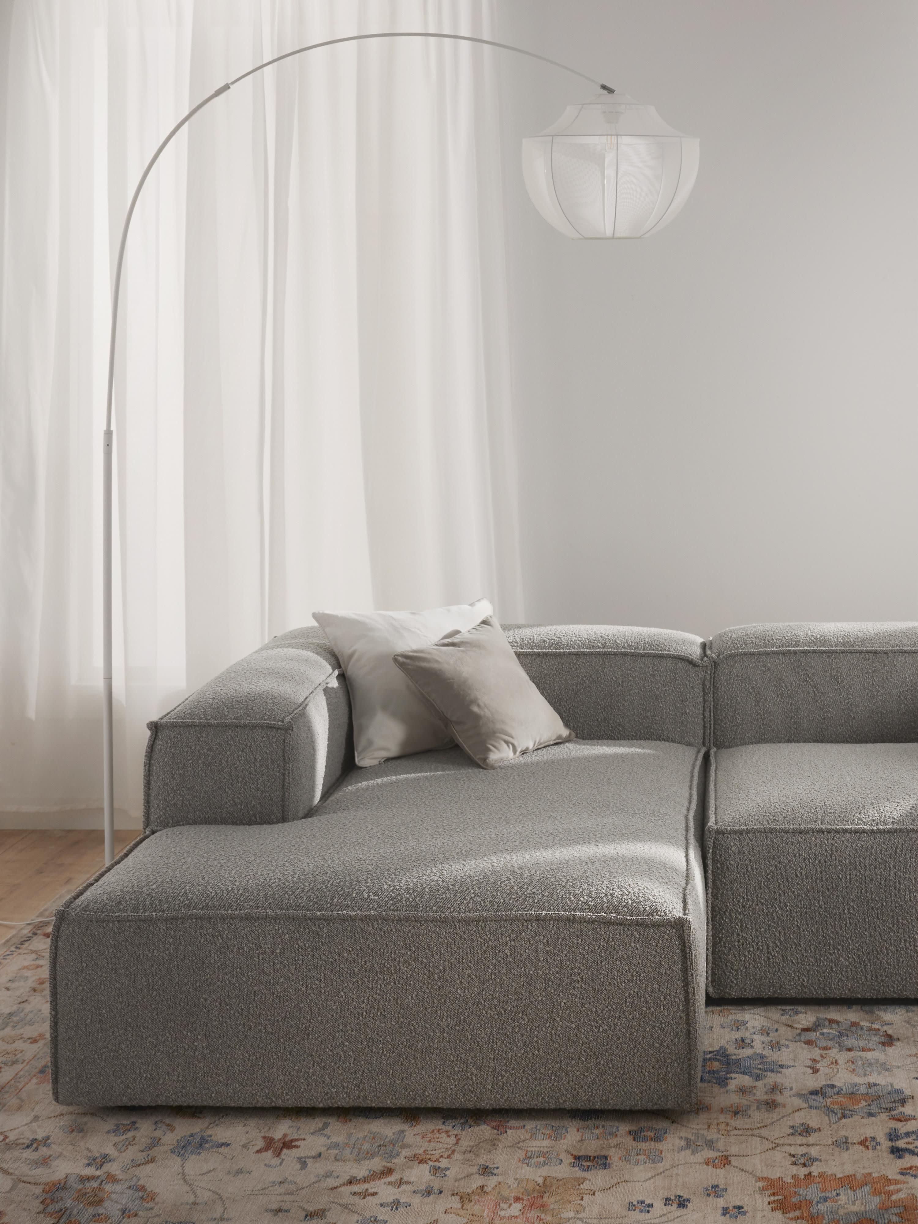 Chaise longue hoekmodule Lennon van bouclé