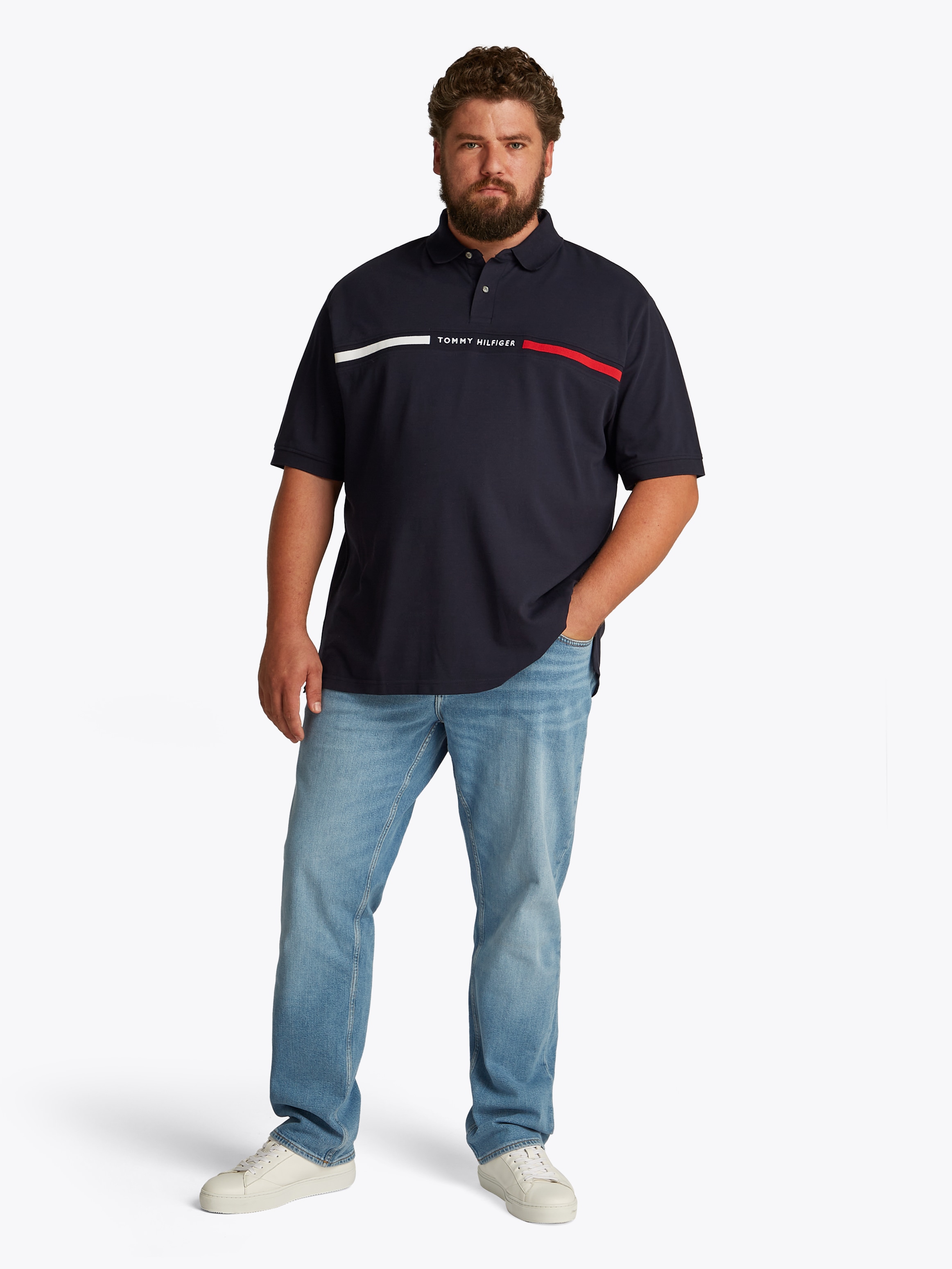 Tommy Hilfiger Big & Tall Poloshirt »BT-HILFIGER CHEST INSERT REG -B« in Grossen Grössen, Logostickerei