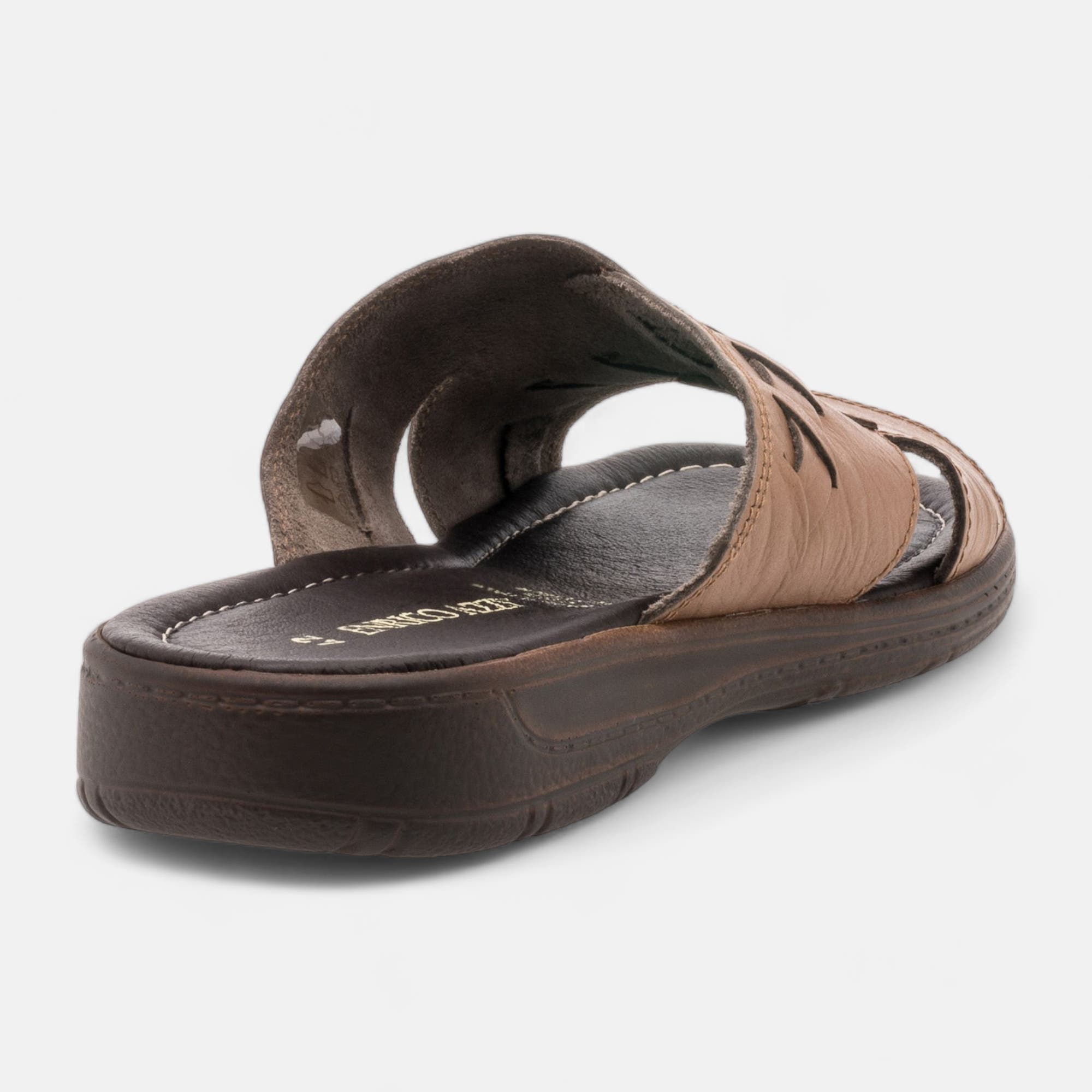 Mules Homme en cuir beige