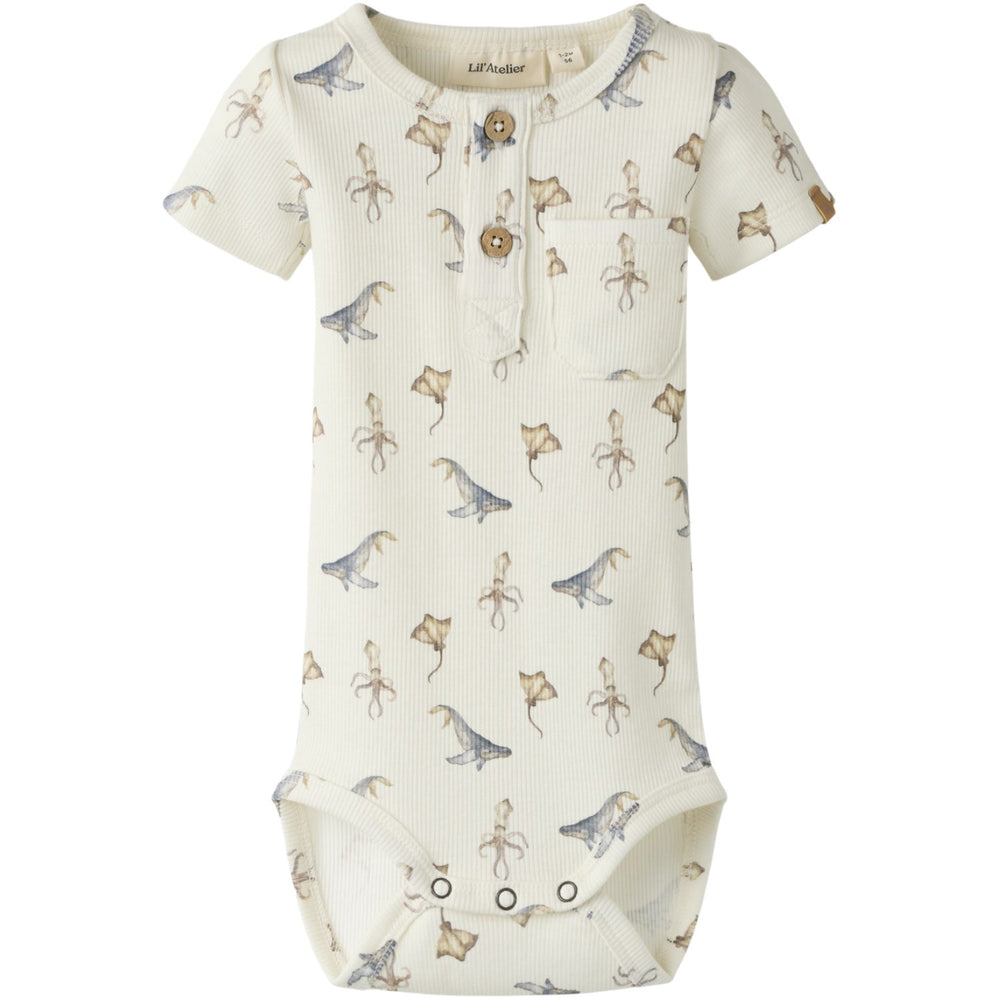 Køb Lil'Atelier Coconut Milk Sea Animals Nbmlavo Esi Ss Slim Body Lil