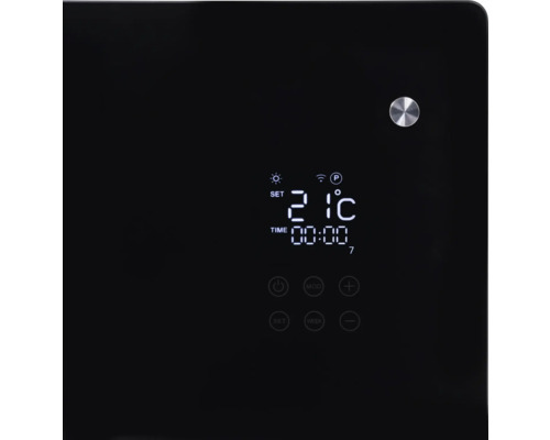 Eurom Alutherm 1500 Verre glasconvectorkachel, 44x76,5x9 cm, 1500 watt, incl. wifi, zwart
