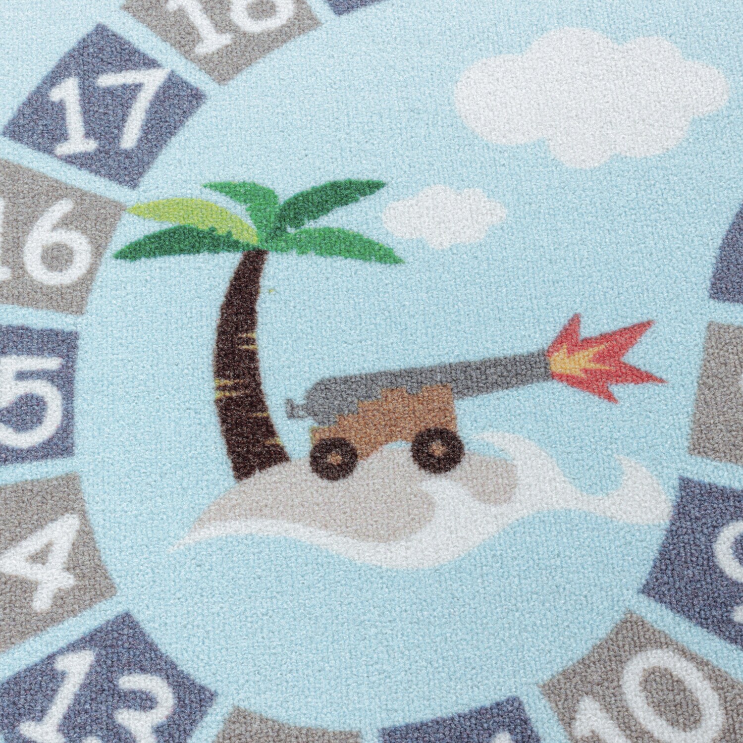 Kinderteppich Spielteppich Hüpfkästchen Meer, Seemann, Piraten, Schiff Motiv 8mm