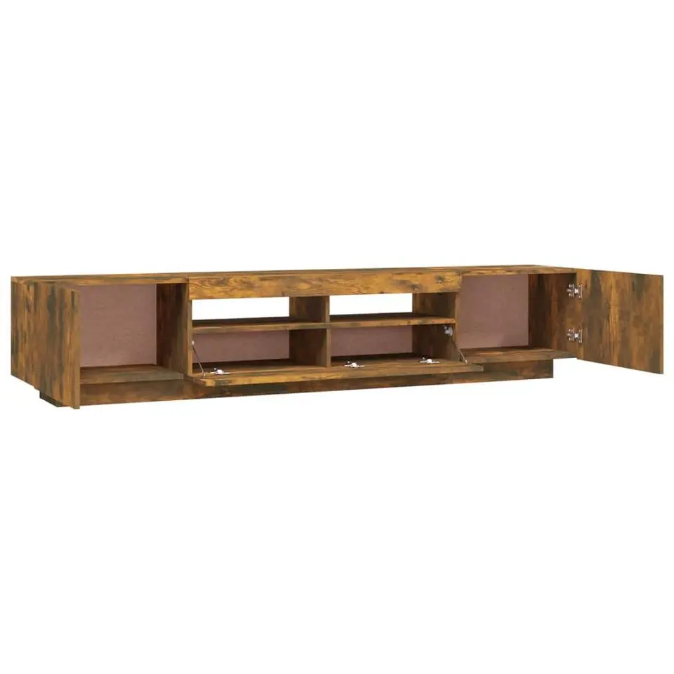 vidaXL - 2-delige TV-meubel met LED en deuren - Gerookt eiken - 100x35x40 cm