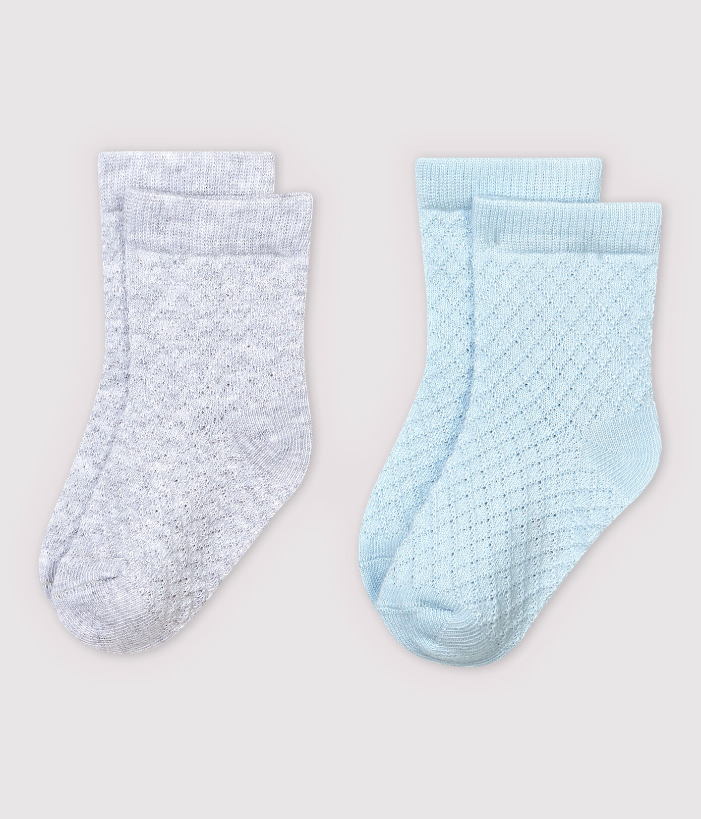 Lot de 2 chaussettes reliéfées bébé fille/garçon