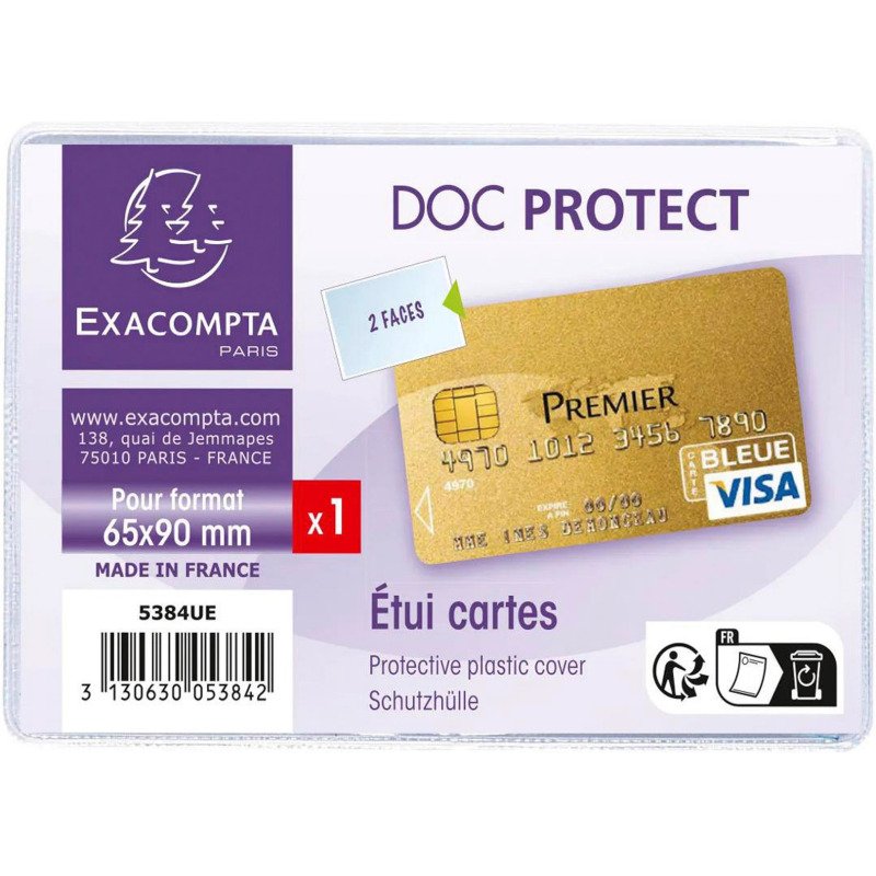 Etui de protection pour carte 6,5 x 9 cm 1 volet
