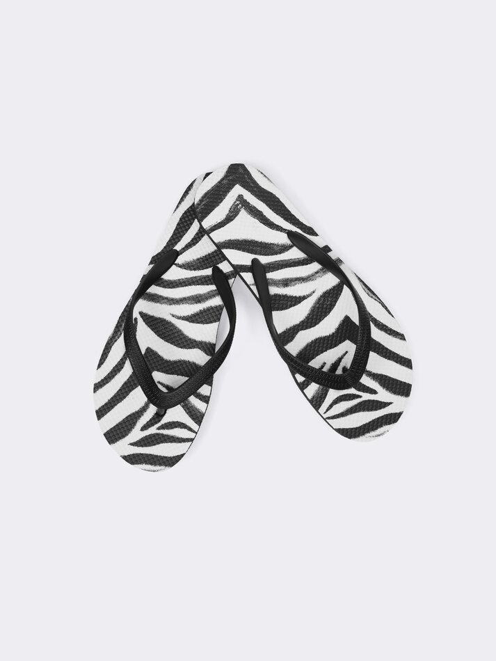 Chinelo de dedo estampado para banheiro - Combinado