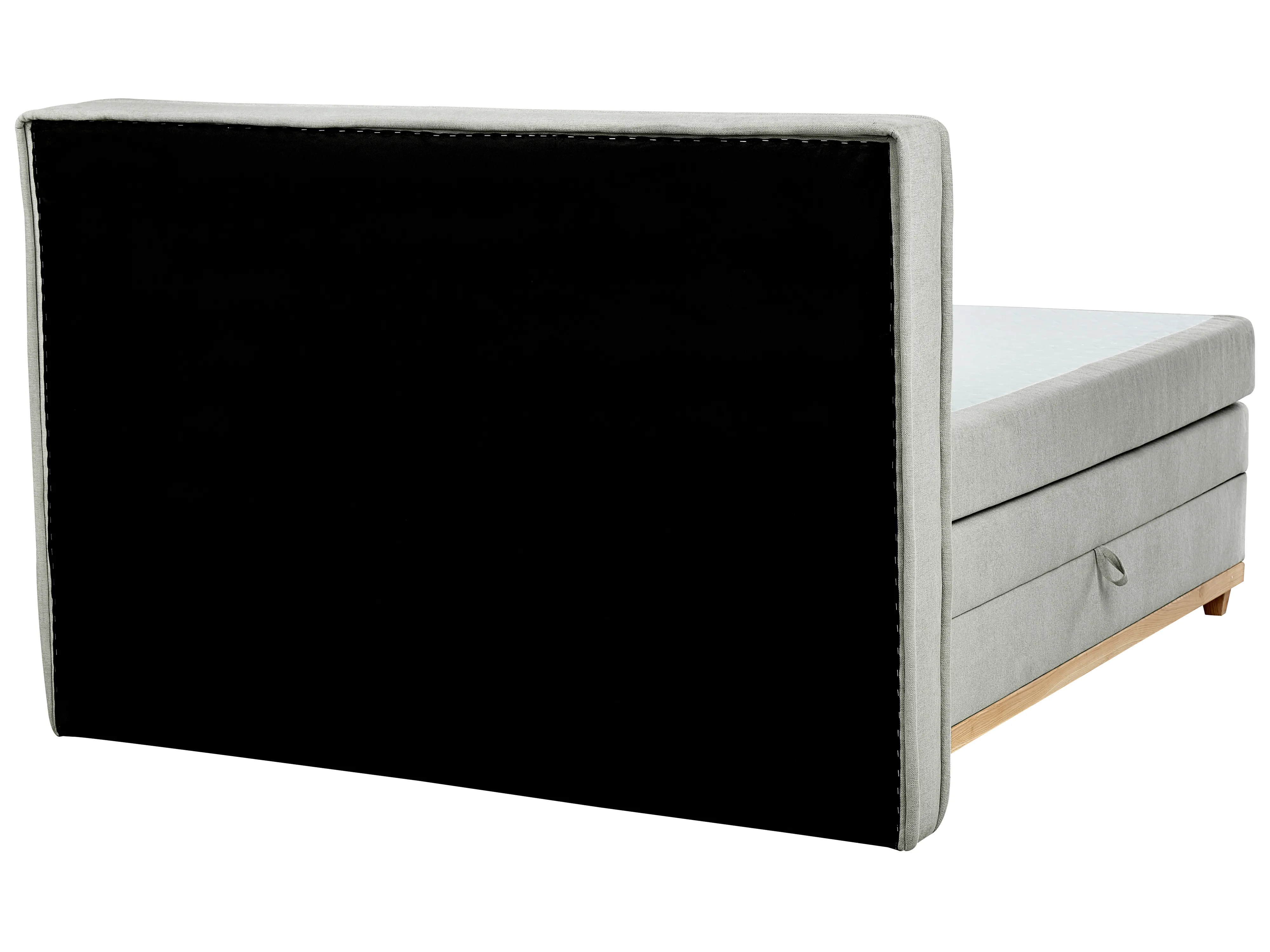 Boxspring met opbergruimte Stof DYNASTY 160 x 200 cm Lichtgrijs