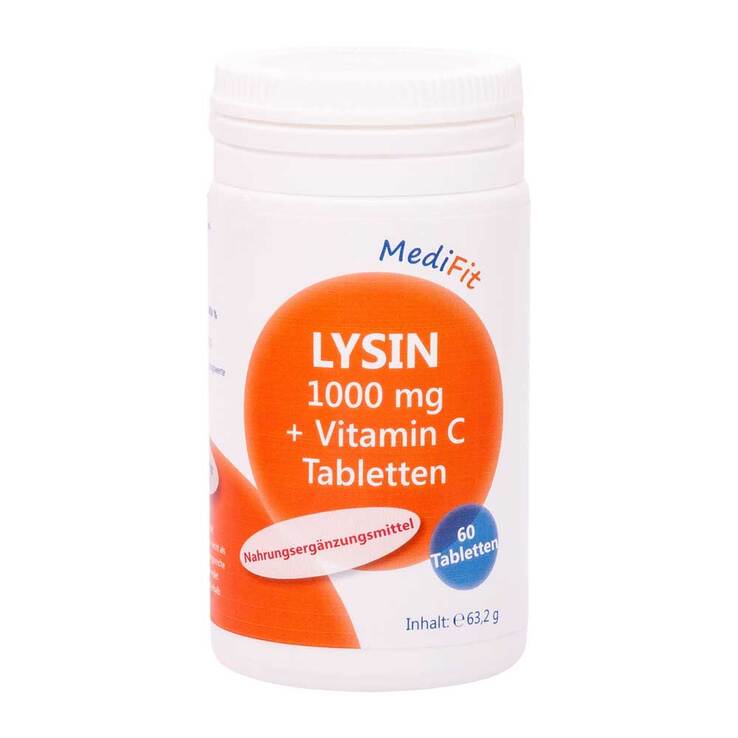 Lysin 1.000 mg + Vitamin C Tabletten Medifit, 60 St