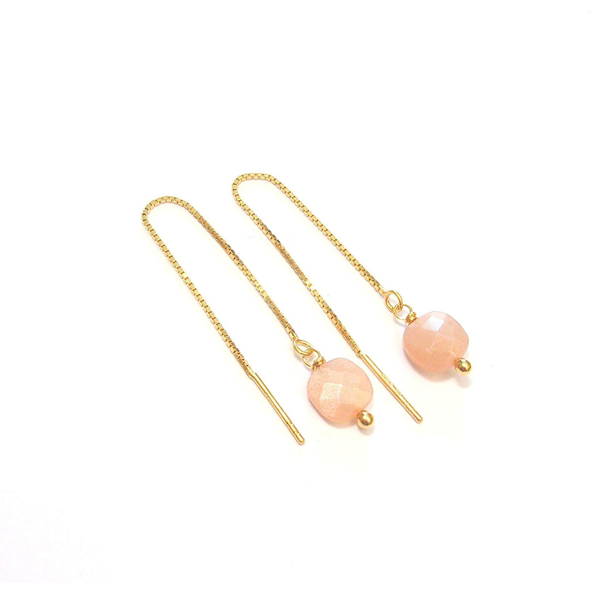 Boucles d'oreilles argent 925 doré pierre de Lune
