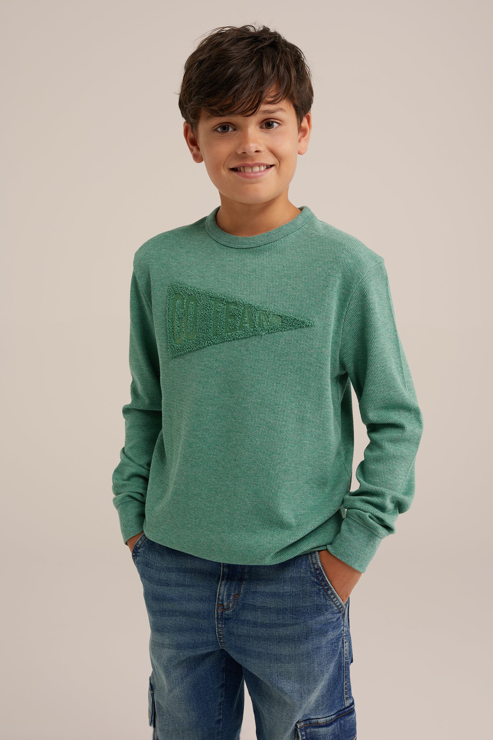 Jongens T-shirt met embroidery Blue Ridge Lichtgroen