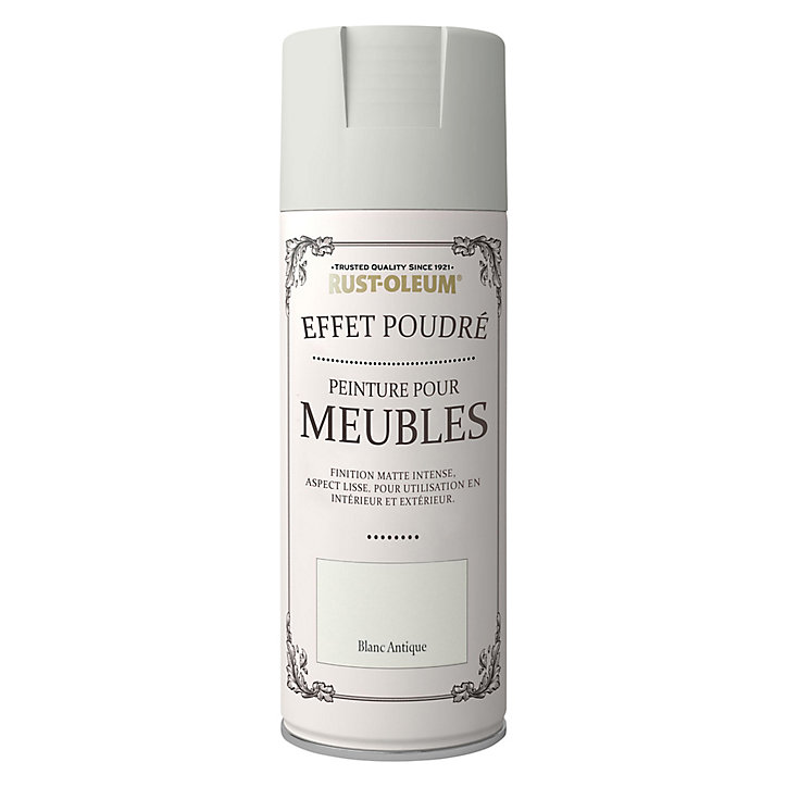 Peinture pour meubles aérosol Rust-Oleum blanc antique effet poudré 400ml