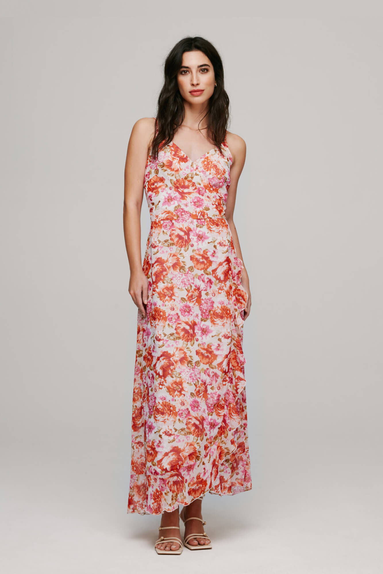 Vestido envelope com alças - Cinza