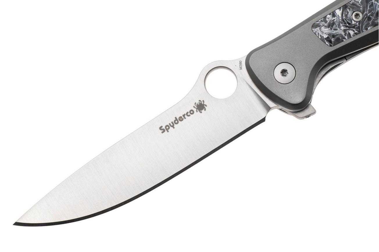 Spyderco Slym C271TIP Titanium, Carbon Fiber Inlay, Böhler M390 zakmes, Michele Pensato design