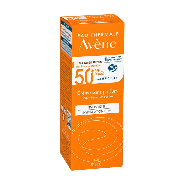 Crème sans parfum hydratation 8h SPF50+ peau sensible 50ml