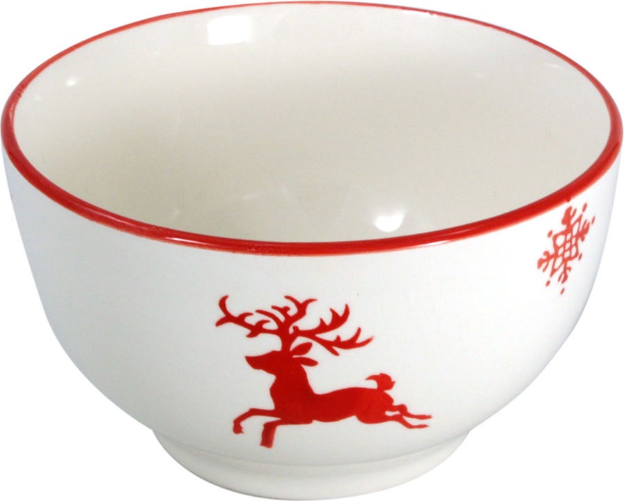 Kerstkom Rendier rood D 14,5 H 8 cm