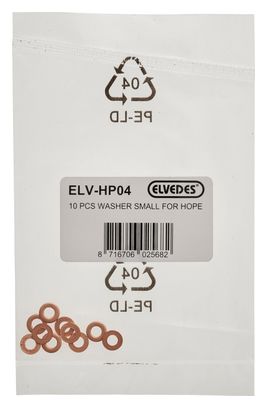 Rondelles en cuivre Elvedes O'Ring Small pour Freins Hope 10 Pcs