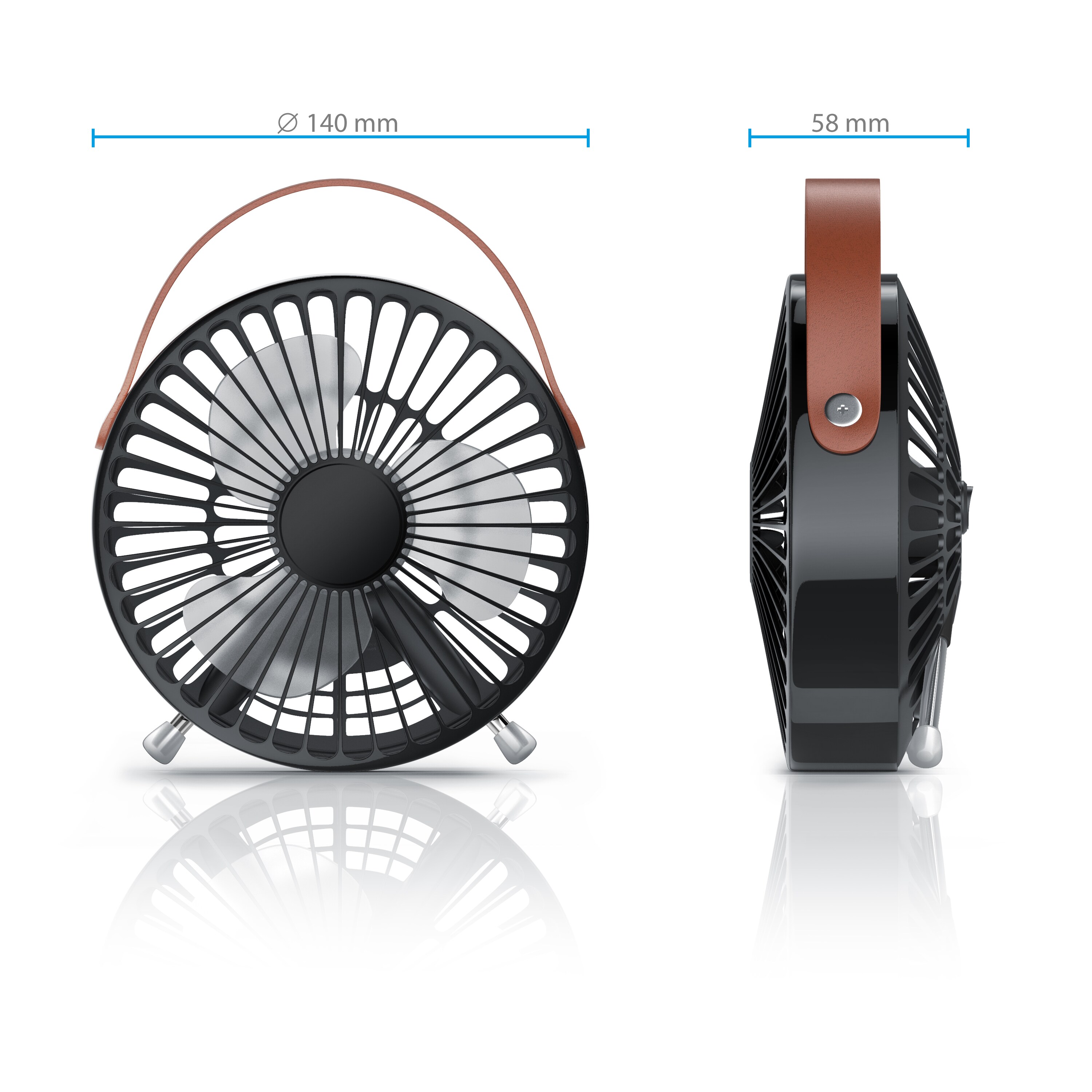 CSL - mini USB Ventilator Tischventilator - leises Betriebsgeräusch Ein Aus-Schalter - ca. 30 Grad neigbar - Schreibtischventilator im Design Look