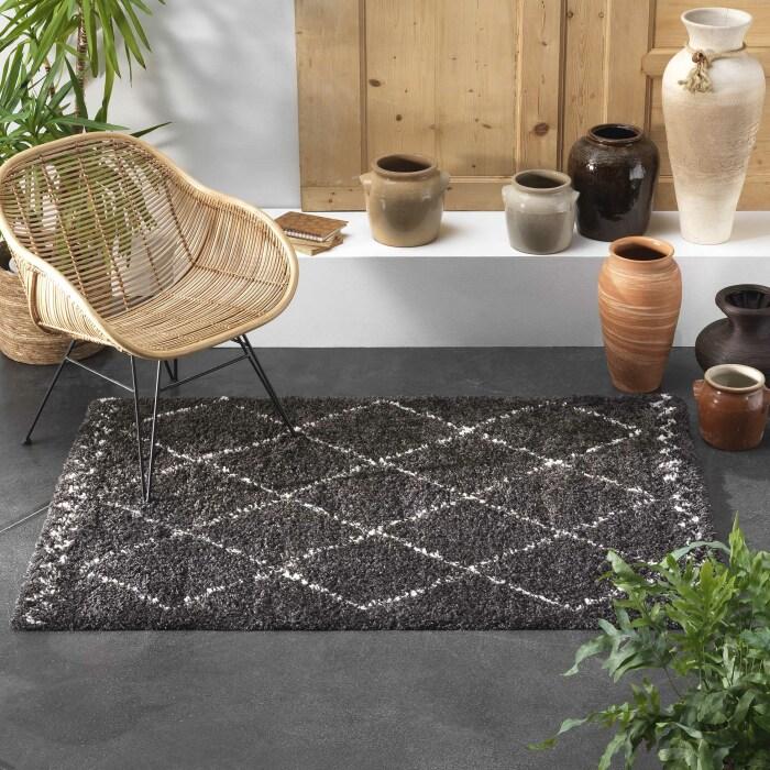 TAPIS RECTANGLE 60X110CM SAOURA NOIR