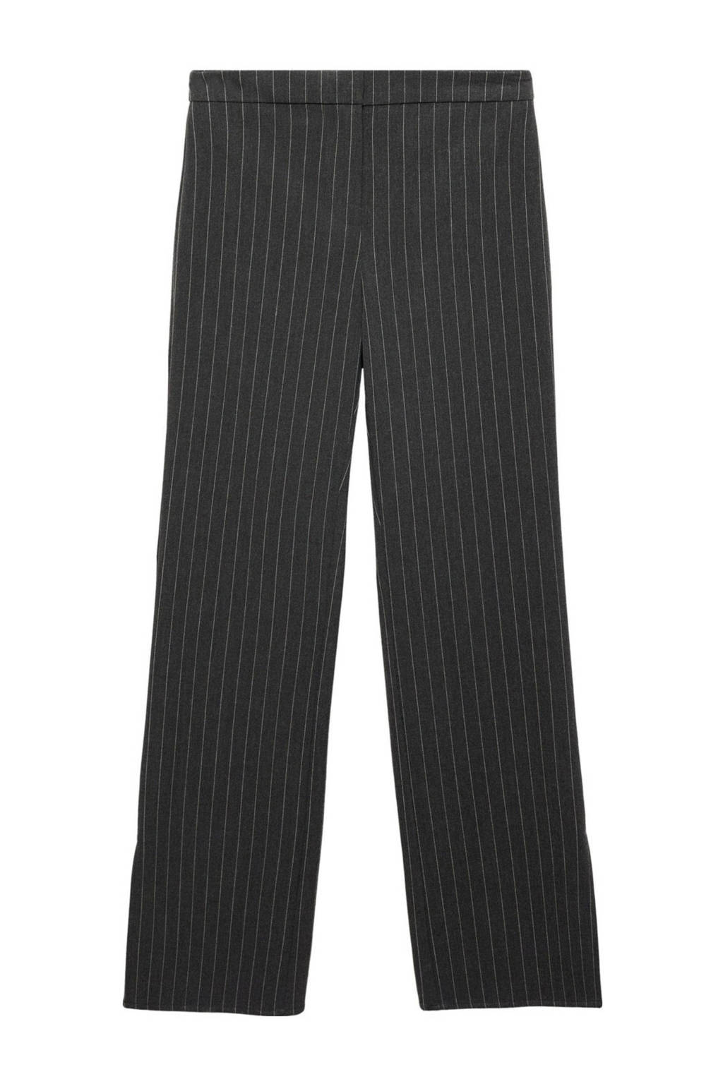 MANGO TEEN wide leg broek met krijtstreep donkergrijs