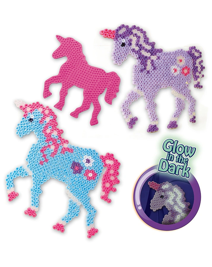 Bügelperlen-Set EINHORN GLOW mit Schablone
