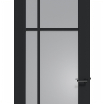 Arne & Bodil binnendeur ABD501 rook glas - diep zwart afgelakt - glaslat diep zwart
