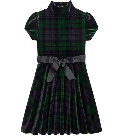 Polo Ralph Lauren Kleid - Velours - Grün/Navy Kariert