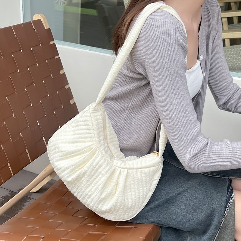 Milha - Effen getextureerde crossbody-/schoudertas